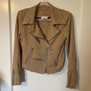 Vici Tan Suede Motorcycle Jacket